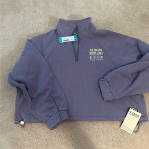Parks Project activist 1/4 zip, cropped fleece sweatshirt, light purple M NWT